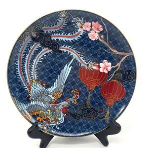 Williams Sonoma Lunar New Year Phoenix Bird Salad Dinner Plate 9” Blue Ceramic